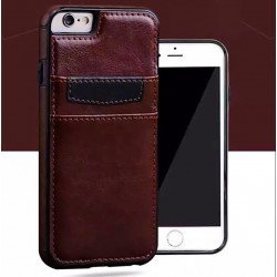 iPhone SE (2020) / 8 / 7 Leather Style Credit Card Case (Brown)